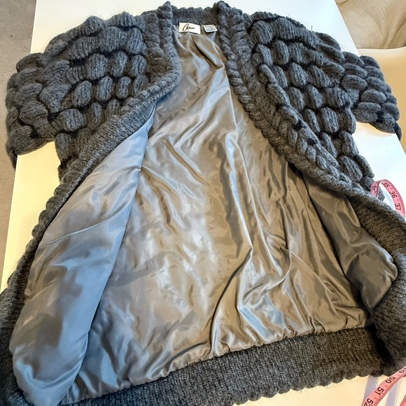 VTG Chunky Fuzzy Open Sweater Jacket Cardigan by Career Franklin - Picture 11 of 11